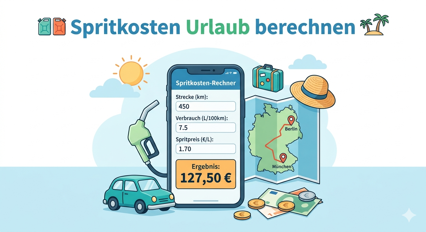 Spritkosten Urlaub berechnen | Kostenloser Rechner 2026